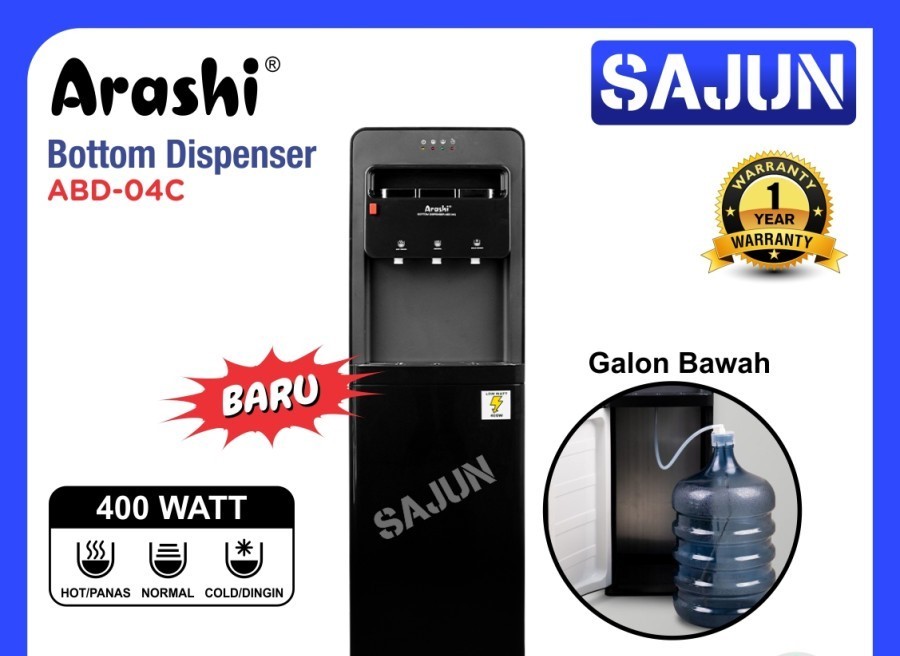 Arashi ABD03N Dispenser Air Elektrik Galon Bawah ABD 03N