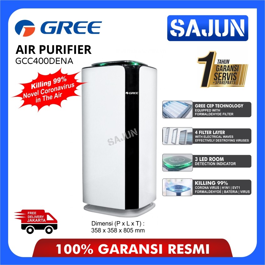 GREE Air Purifier GCC400DENA 99% Ampuh membunuh Virus Corona
