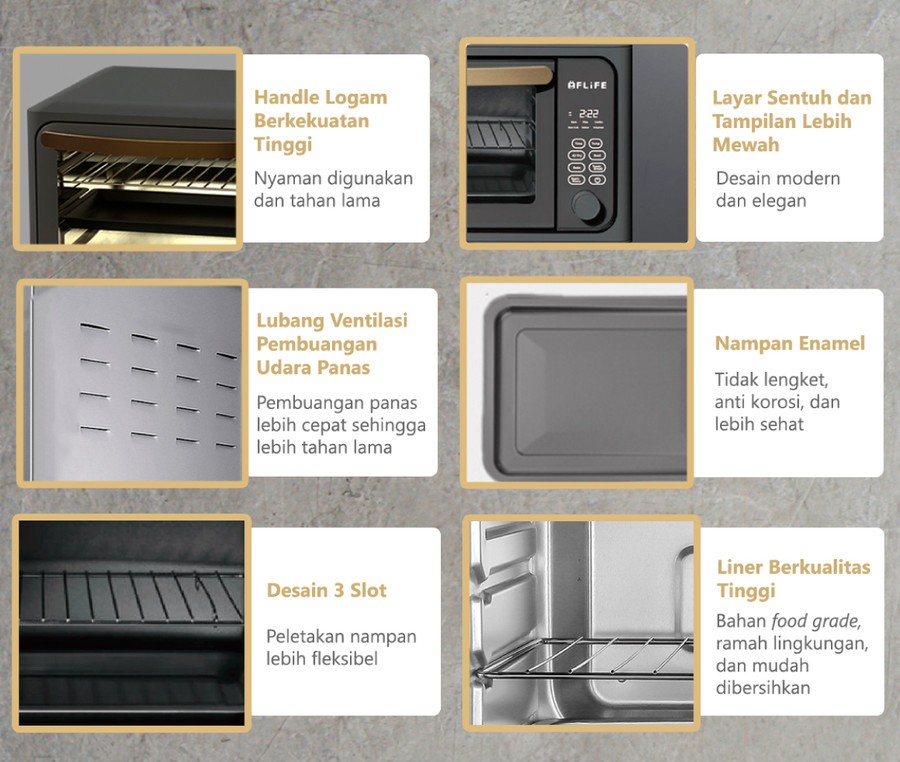 FLIFE DIGITAL AIR FRYER TOASTER OVEN OV24ED 24 LITER