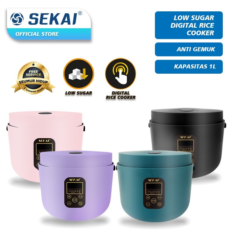 SEKAi Rice Cooker Digital 1Lt Low Sugar Low Carbo Anti Gemuk CMW 720LS