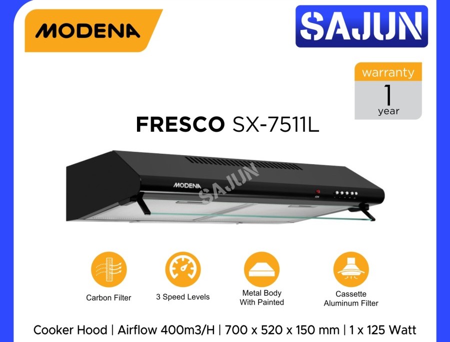 Modena FRESCO SX 7511L Cooker Hood 70 Cm Penghisap Asap SX7511L
