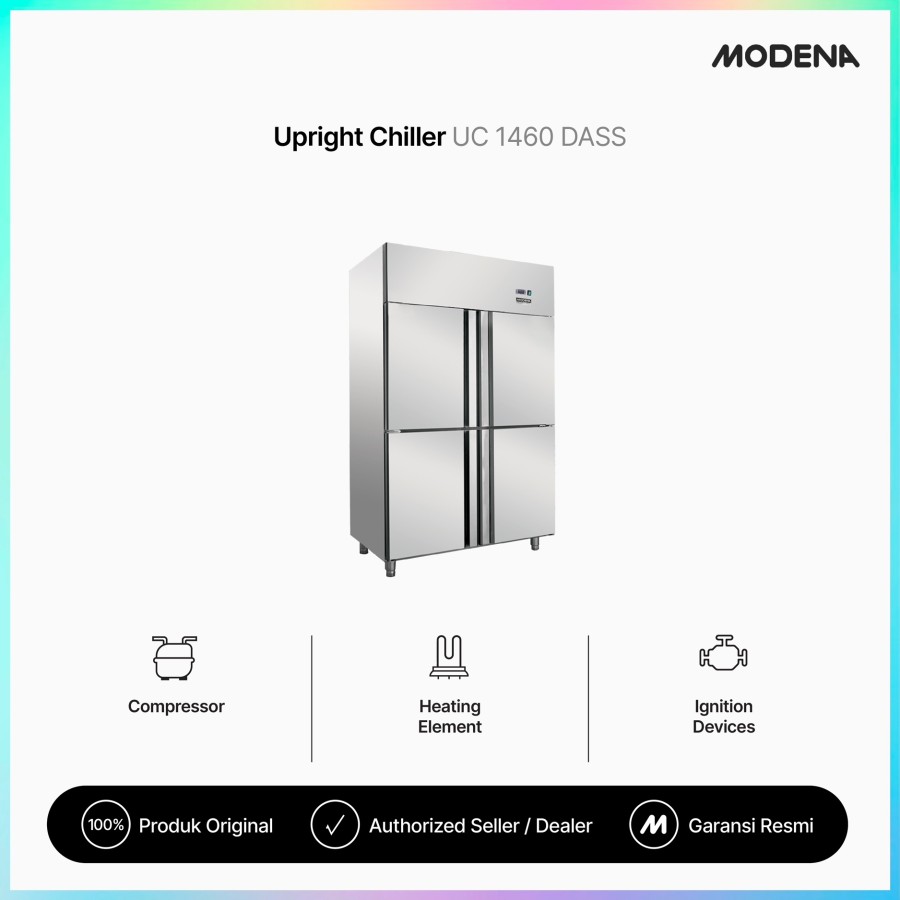 Modena Upright Chiller 4 Door 910L UC 1460 DASS Kulkas Dapur Stainless