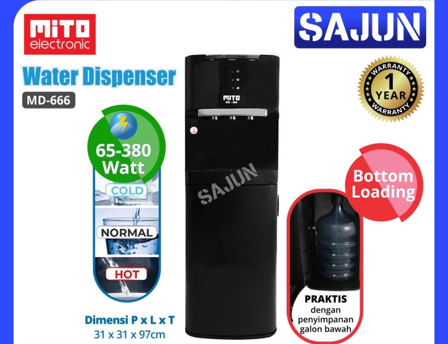 Mito MD-666 Water Dispenser Galon Bawah MD666
