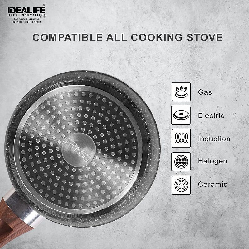IDEALIFE Saucepan Cookware- Panci Saos 16 cm / 18 cm IL-16SP / IL-18SP