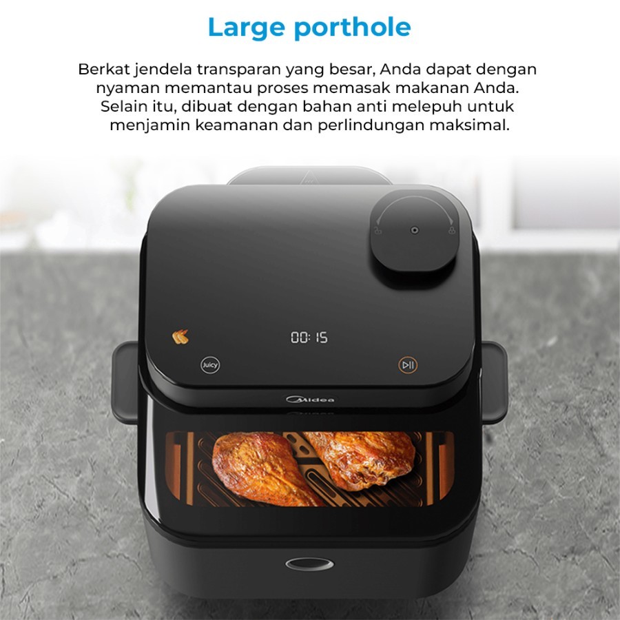 Midea Digital Air Fryer 7 Liter MF-CY75A2 2 in 1 Juicy Mode MFCY75A2