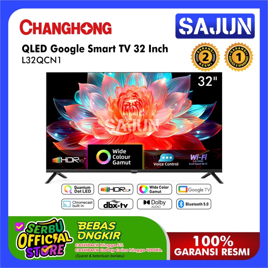 Changhong QLED TV 32 inch HD Google Smart TV Digital TV (L32QCN1)
