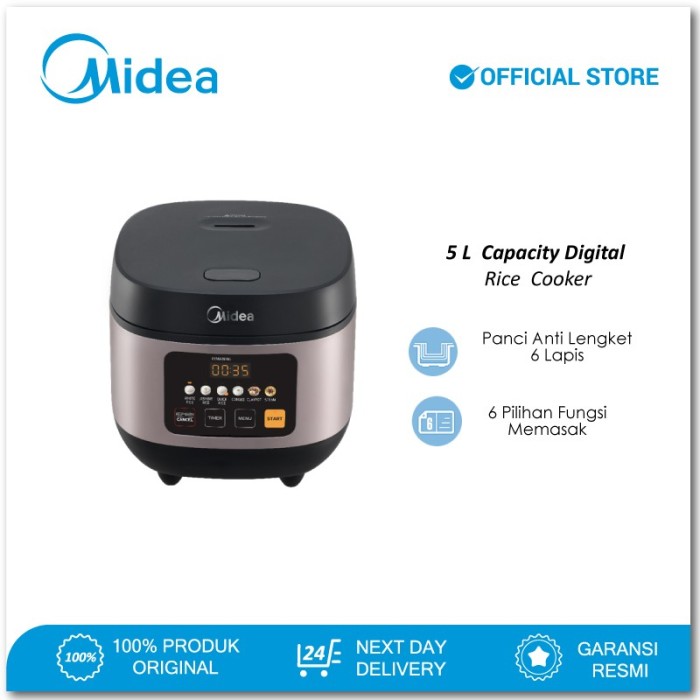 Midea Digital Rice Cooker 1.8L - MB-FS5020W - 6 Preset Menu