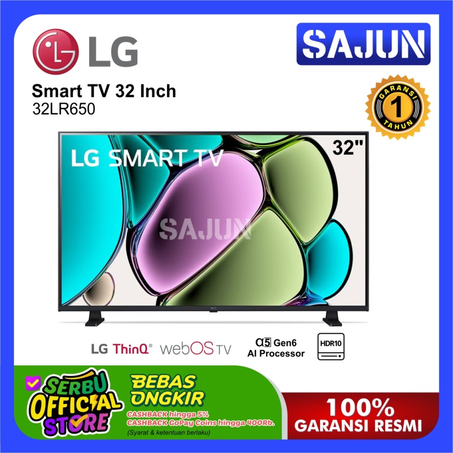 LG Smart TV 32 Inch 32LR650 / 32LR650BPSA HD α5 AI Processor Gen6