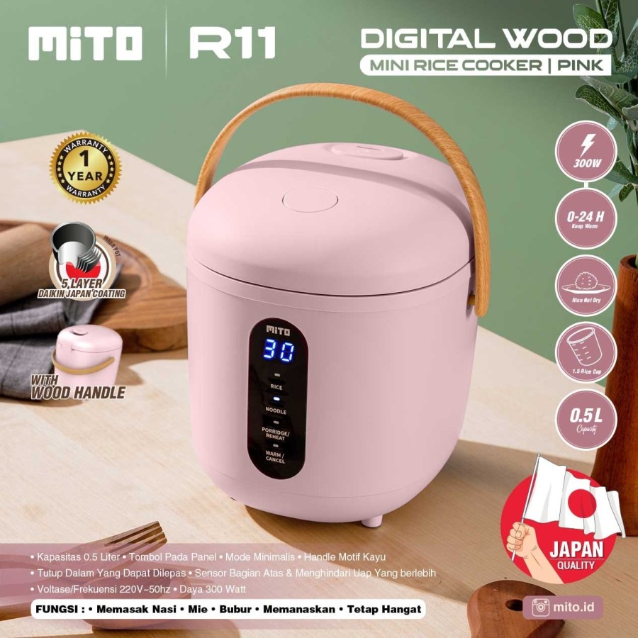 Rice Cooker Mini Digital Mito R11 Kapasitas 0,5 Liter 300 Watt