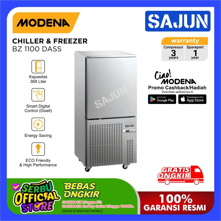 Modena Blast Chiller & Freezer 368 Liter BZ 1100 DASS