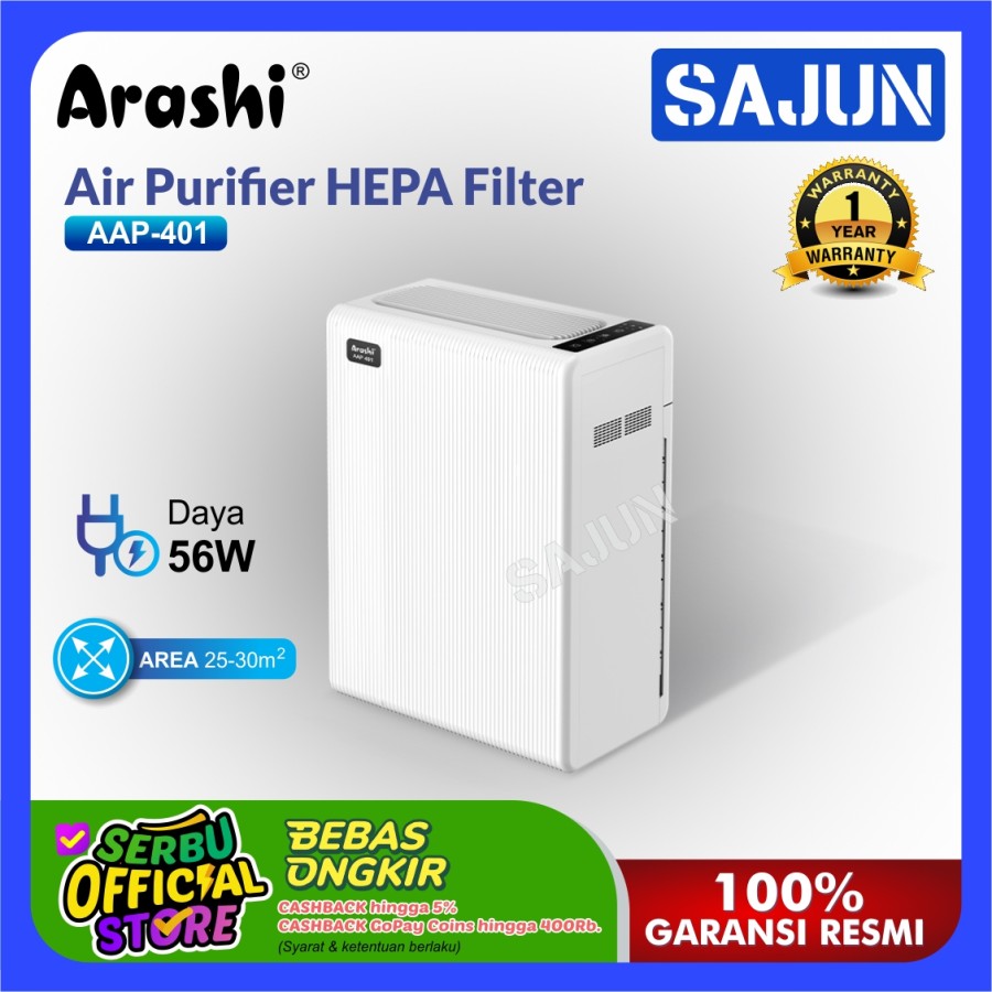 Arashi Air Purifier AAP401 With HEPA Filter + UVC AAP-401