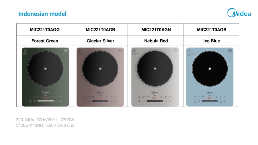 Midea Kompor Induksi MIC221T0AG Induction Cooker Single Hob
