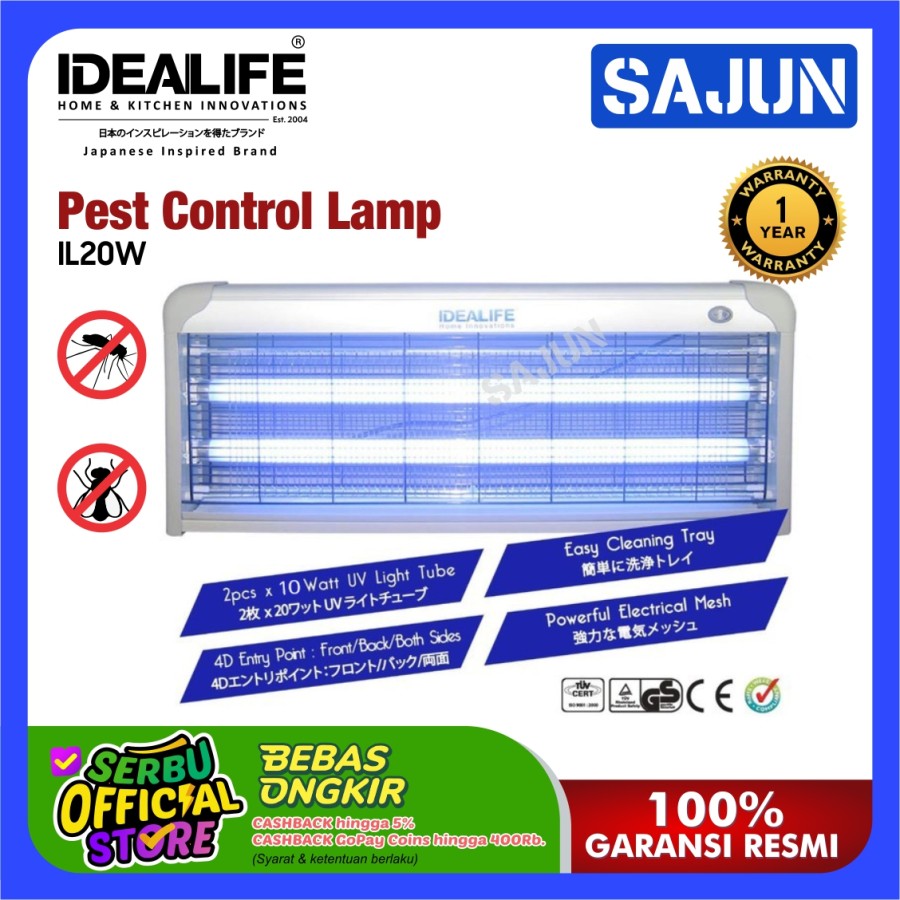 IDEALIFE Pest Control Lamp IL20W Lampu Pembasmi Nyamuk IL-20W