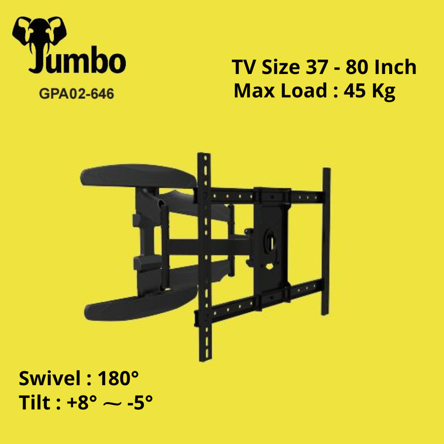 Bracket TV LED Jumbo JA88-68FM Braket Gantung Ukuran 37 - 80 Inch