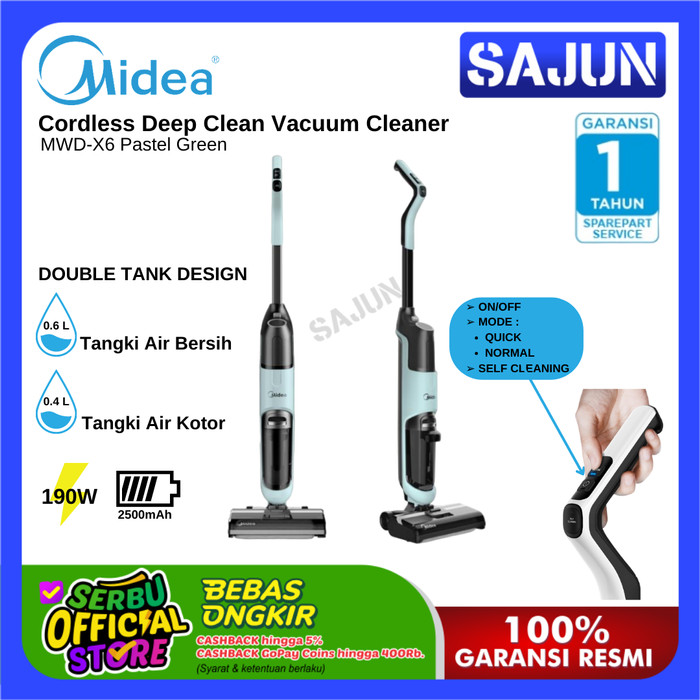 Midea Floor Washer MWD-X6 Cordless Deep Clean Vacuum MWDX6 (VAKUM+PEL)