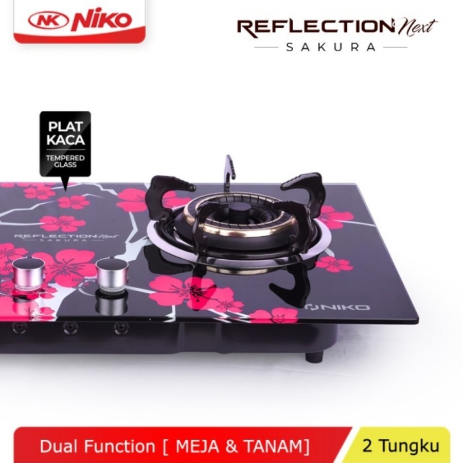 Niko Reflection Next SAKURA Kompor Gas 2 Tungku 2 in 1