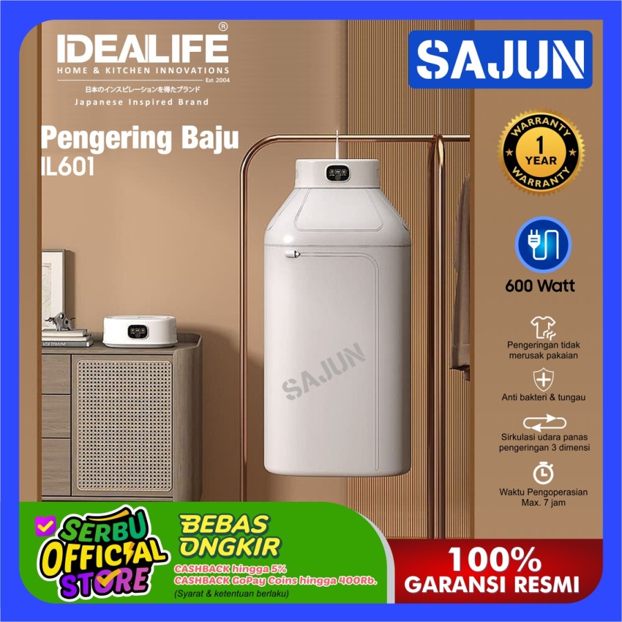 IDEALIFE Electric Clothes Dryer IL601 Pengering Baju IL-601