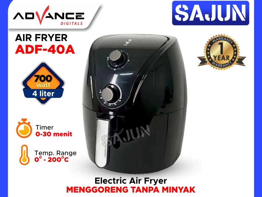 Advance Air Fryer ADF-40A Penggorengan Tanpa Minyak 4 Lt ADF40A