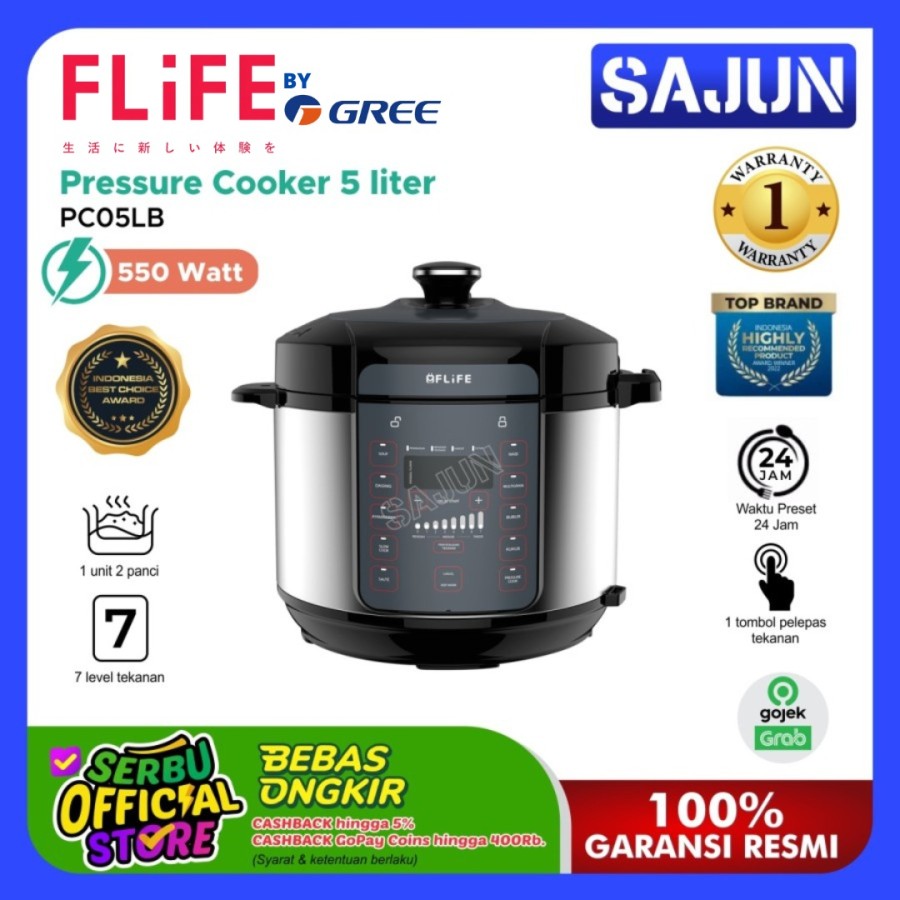 FLIFE MULTIFUNCTION PRESSURE RICE COOKER 5 LITER PC05LB