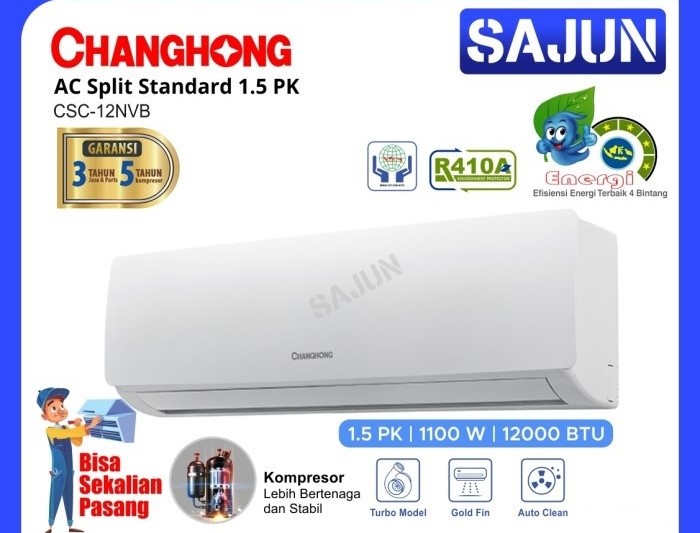 Changhong AC Split 1,5 PK CSC-12NVB4 Deluxe Double Gold Fin R32