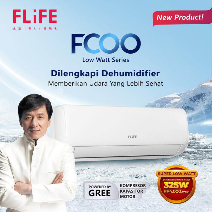 FLIFE AC Low Watt 1/2 PK - FAC-05FCOO - Putih (Unit Indoor & Outdoor)