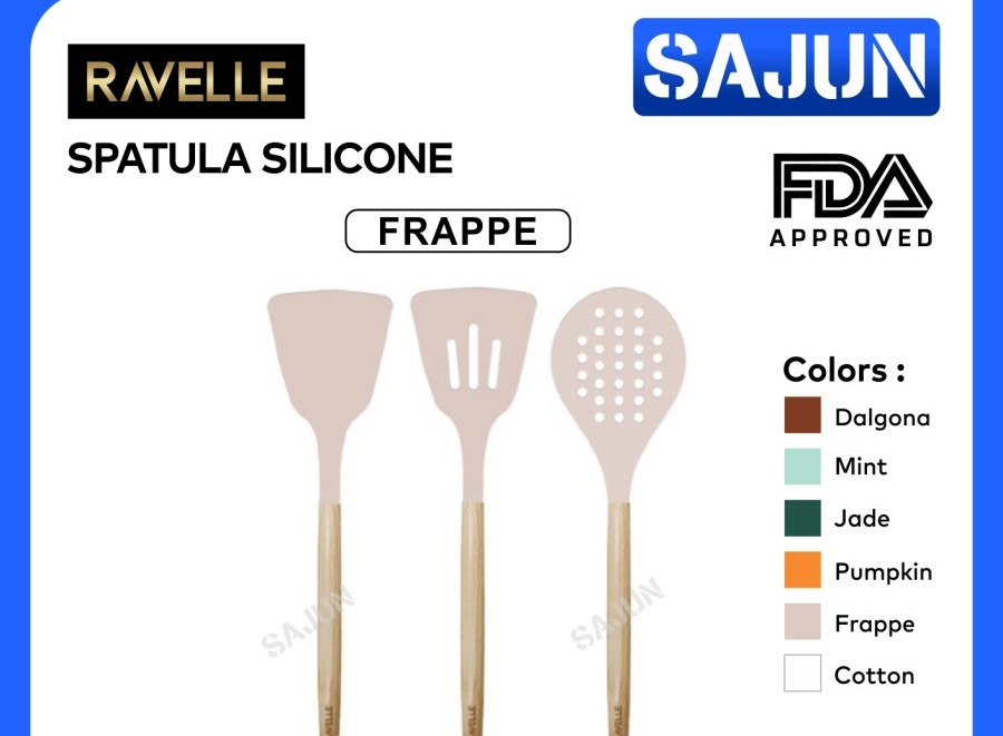 RAVELLE Silicone Spatula Sutil Slotted/Solid Turner Spoon Strainer