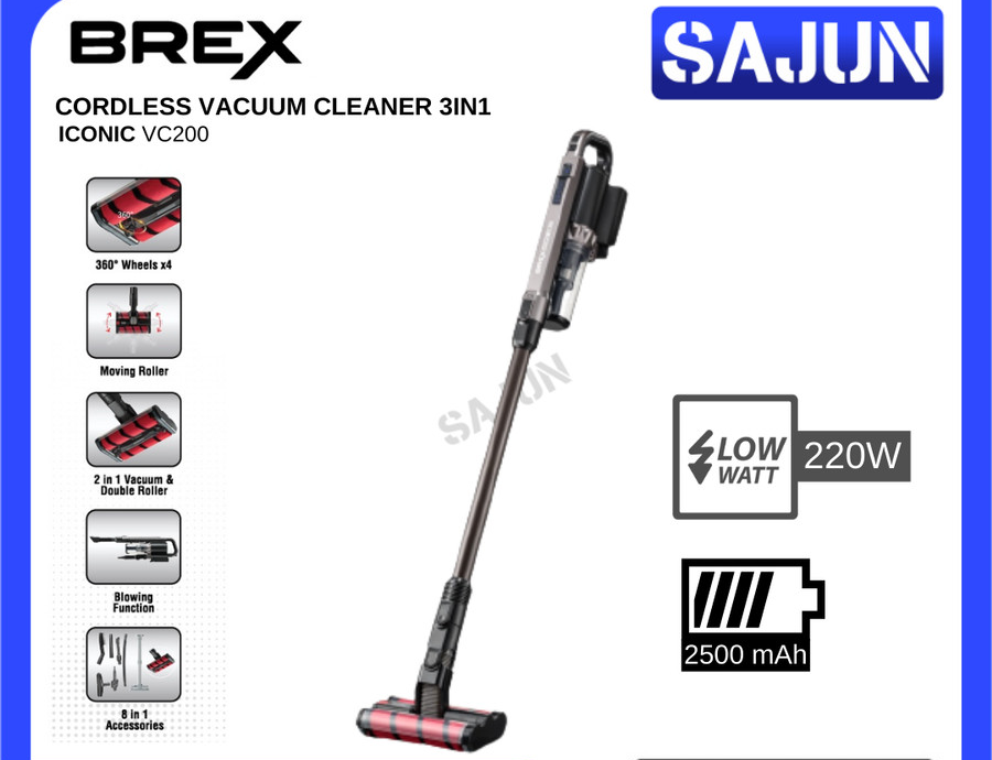BREX VC100 Cordless Vacuum Cleaner 3in1 Vacuum & Wet Tanpa Kabel