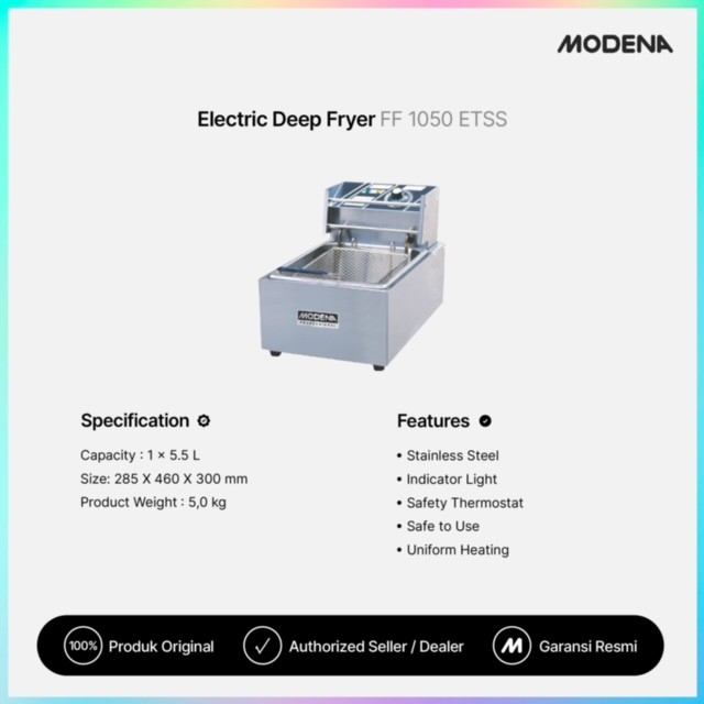Modena Electric Deep Fryer - Penggorengan Listrik - FF 1050 etss