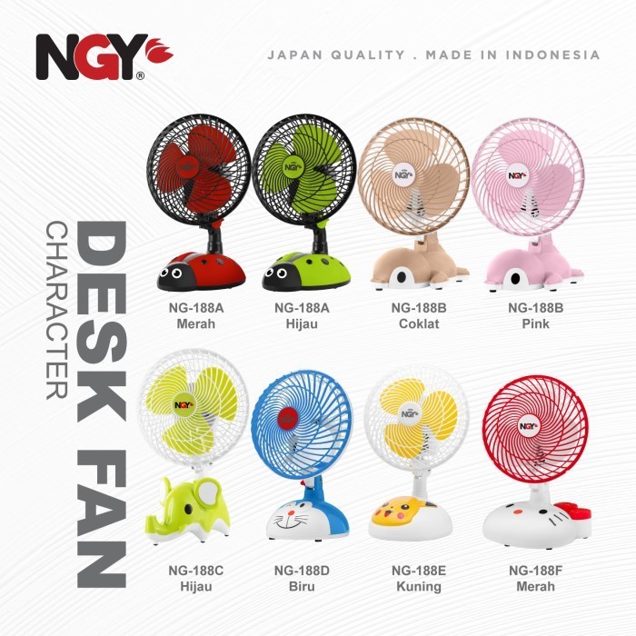 NAGOYA Kipas Angin Meja Karakter 8 Inch / Portable Desk Fan NG-188