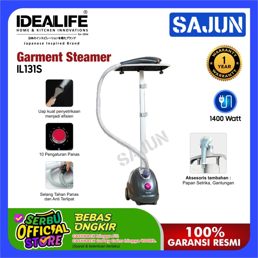 IDEALIFE Garment Steamer IL131S Setrika Uap IL-131S