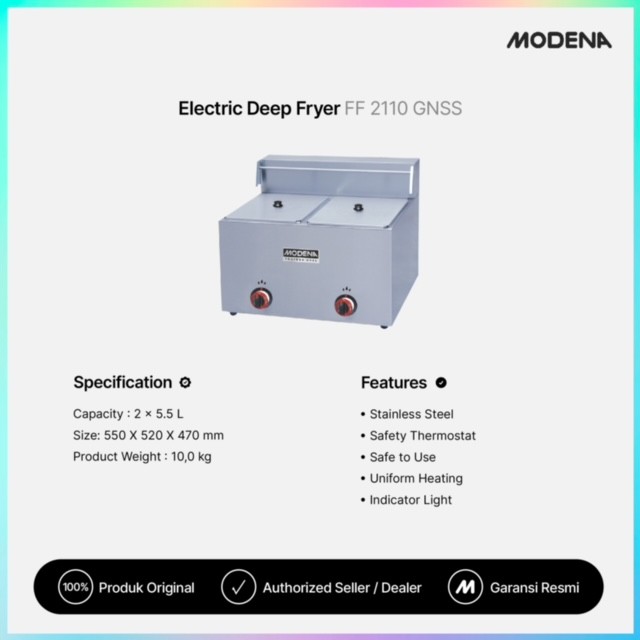 Modena Deep Fryer Gas - Penggorengan Gas - FF 2110 gnss