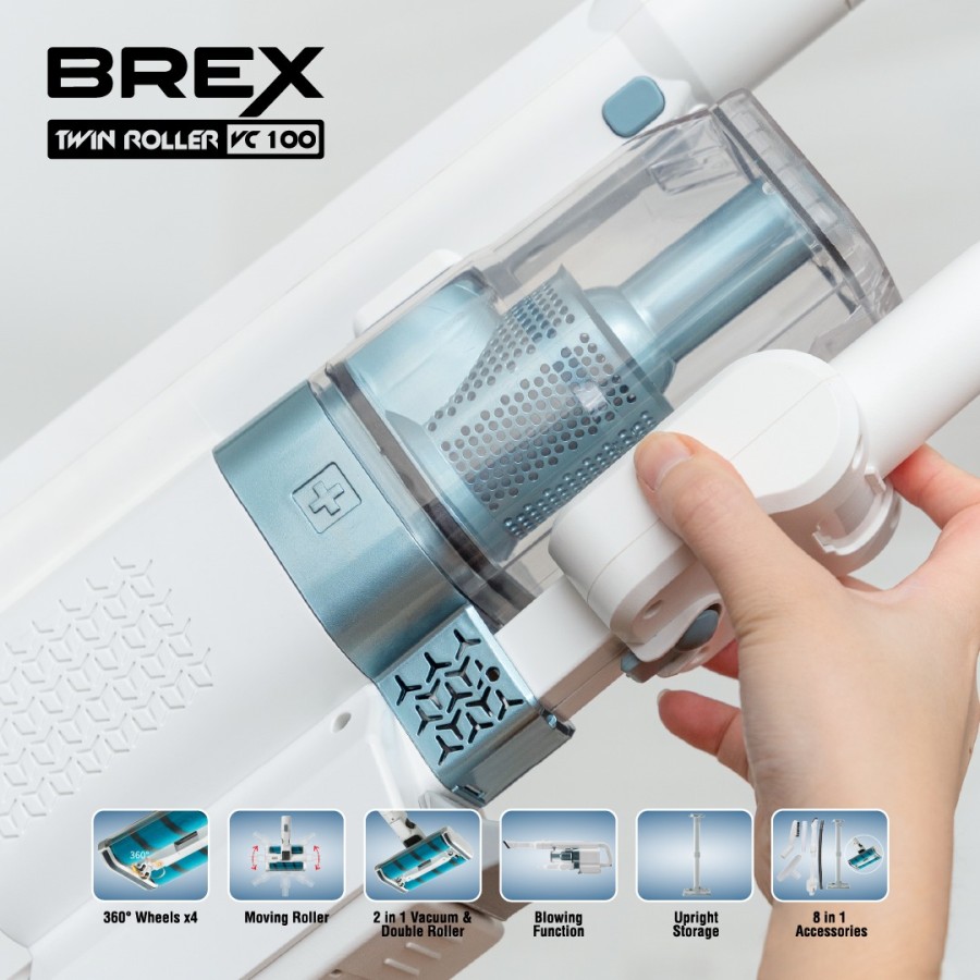 BREX VC100 Cordless Vacuum Cleaner 3in1 Vacuum & Wet Tanpa Kabel