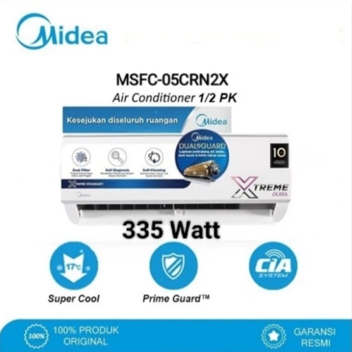Midea AC Split 1/2 PK MSFC-05CRN2X AC Standard 0.5 PK MSFC-05CRN2