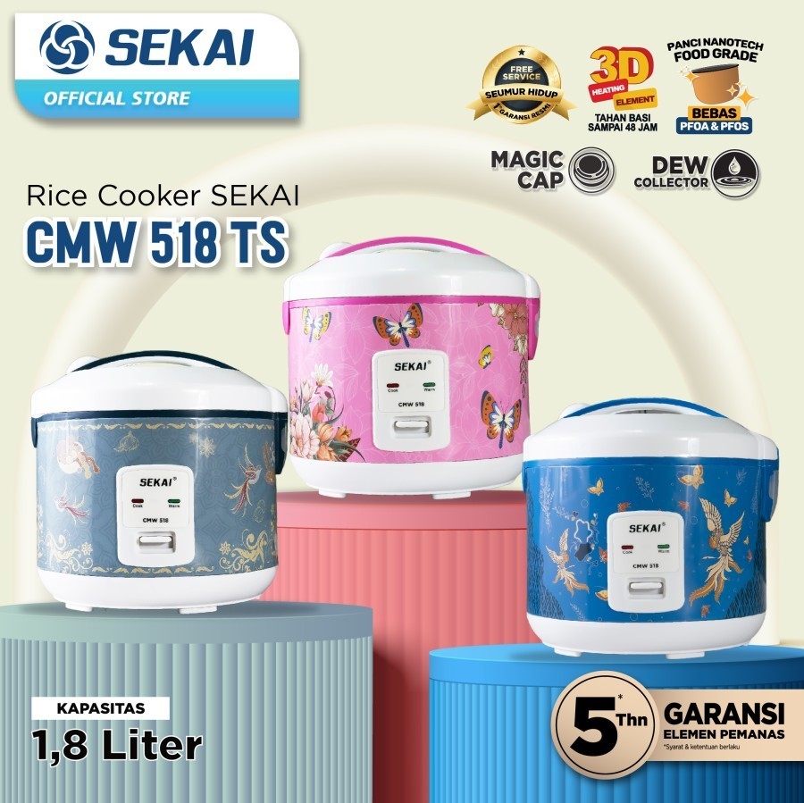 SEKAI Rice Cooker 1.8 Liter CMW 518 TS Penanak Nasi CMW518TS