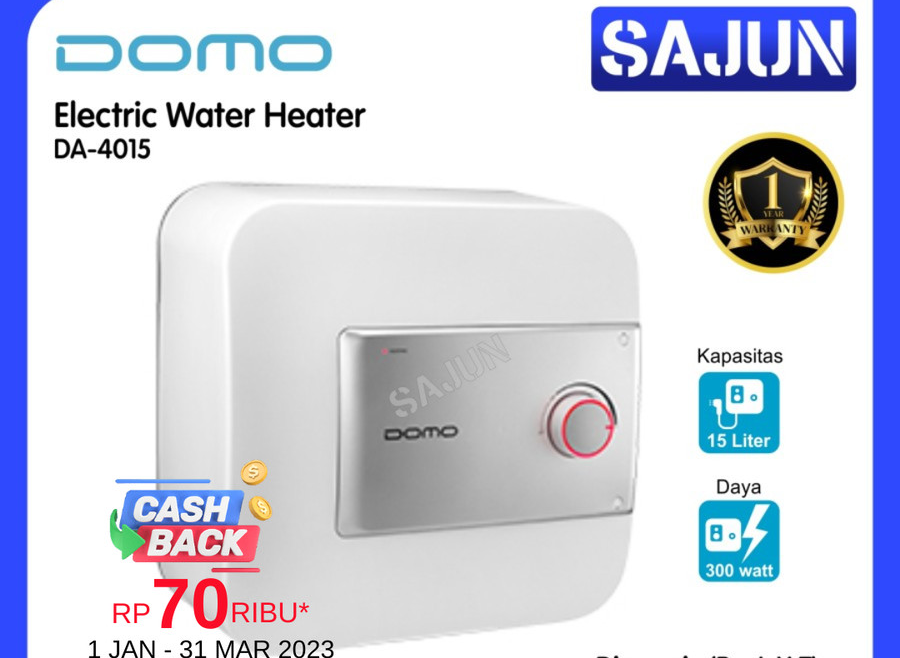 DOMO Electric Water Heater 15 Liter DA4015 Pemanas Air Listrik DA 4015