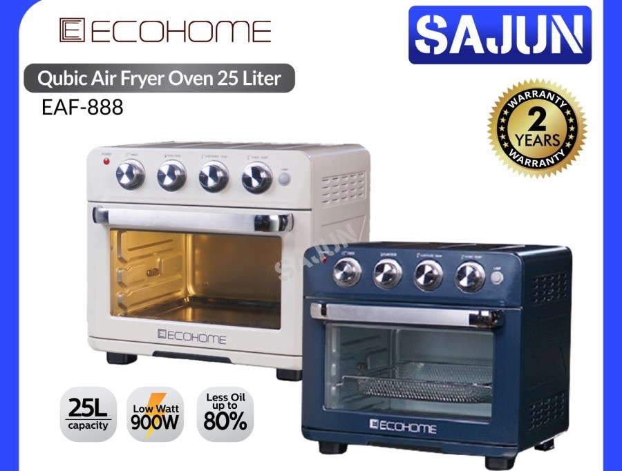 ECOHOME Qubic Air Fryer & Electric Oven 25 Liter EAF-888 / EAF888 - AQUAMARINE