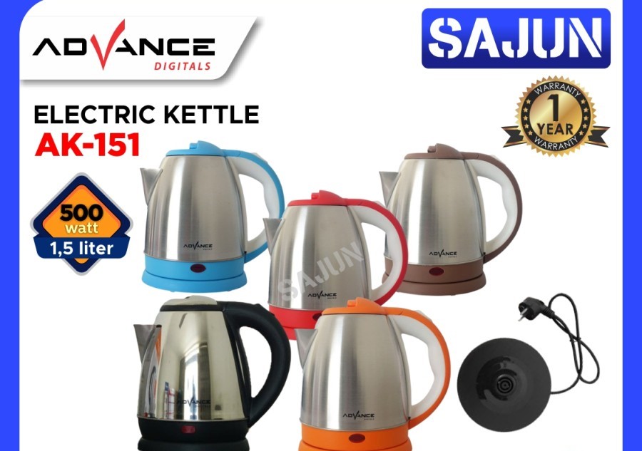 Advance AK-151 Electric Kettle 1,5 Liter Teko Listrik AK151 - Merah