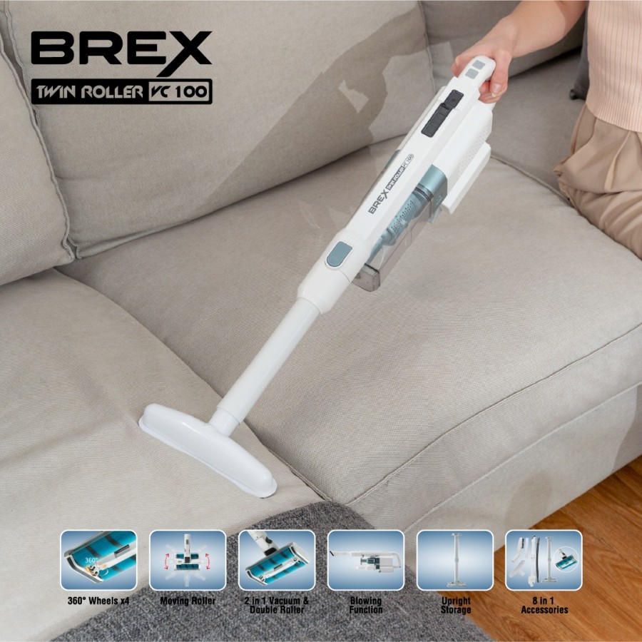 BREX VC100 Cordless Vacuum Cleaner 3in1 Vacuum & Wet Tanpa Kabel