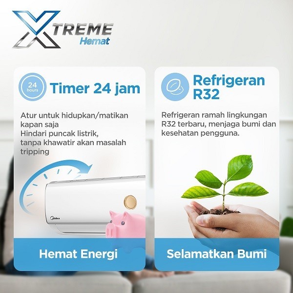 Midea AC Split 1 PK MSFC-09CRN2X Air Conditioner 1PK R32 MSFC-09CRN2