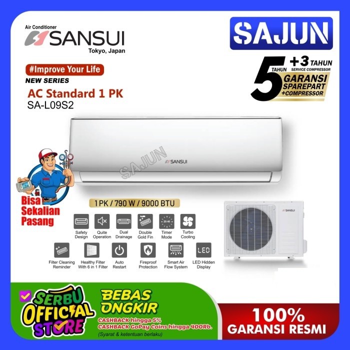 SANSUI JAPAN AC Split 1 PK Standard R32 SA-L09LL