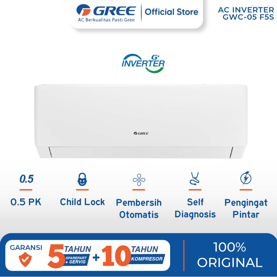 Gree AC Split Inverter 2.5 PK GWC-24F5S / GWC24F5S R32