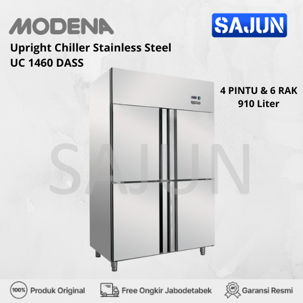 Modena Upright Chiller 4 Door 910L UC 1460 DASS Kulkas Dapur Stainless