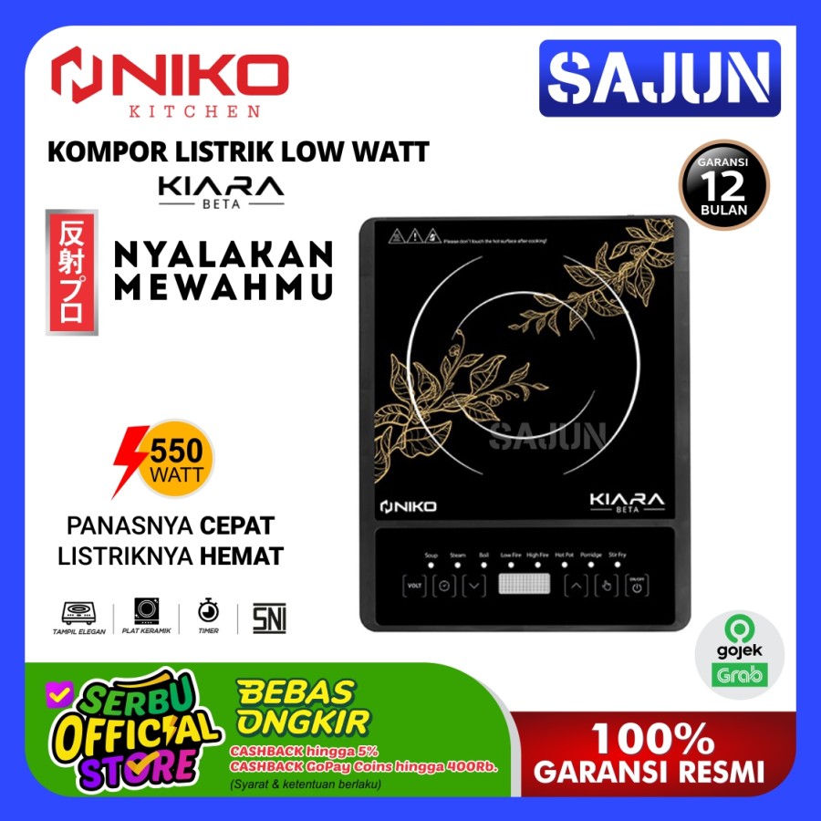 Niko Kiara Beta Kompor Listrik Induksi Low Watt 