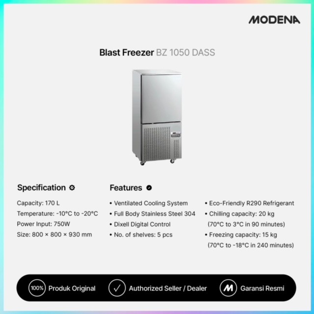 Modena Blast Chiller & Freezer 170 Liter BZ 1050 DASS