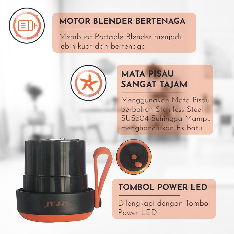 SEKAI Personal Blender PB101Blender Portable Rechargeable PB 101 - Orange