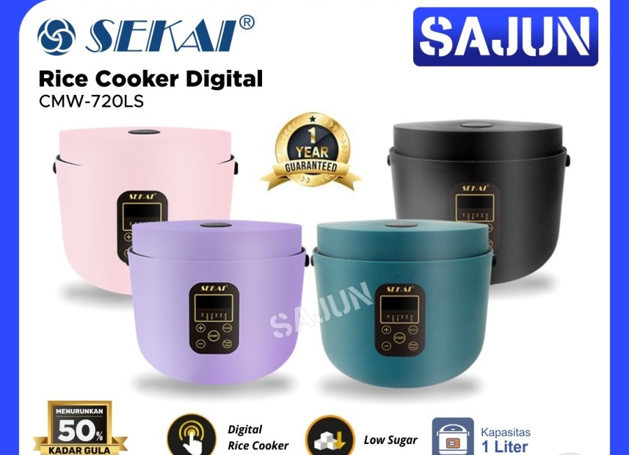 SEKAi Rice Cooker Digital 1Lt Low Sugar Low Carbo Anti Gemuk CMW 720LS