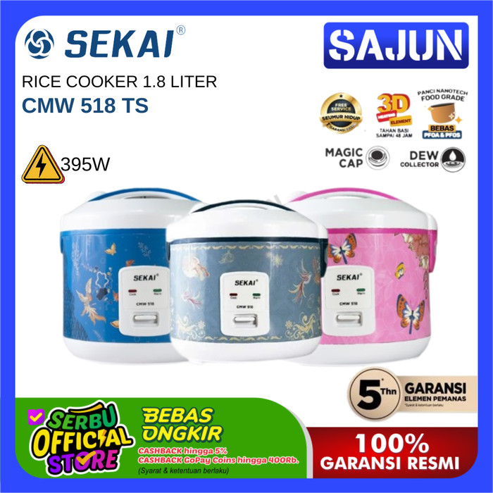 SEKAI Rice Cooker 1.8 Liter CMW 518 TS Penanak Nasi CMW518TS
