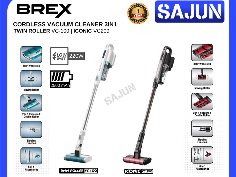 BREX VC100 Cordless Vacuum Cleaner 3in1 Vacuum & Wet Tanpa Kabel