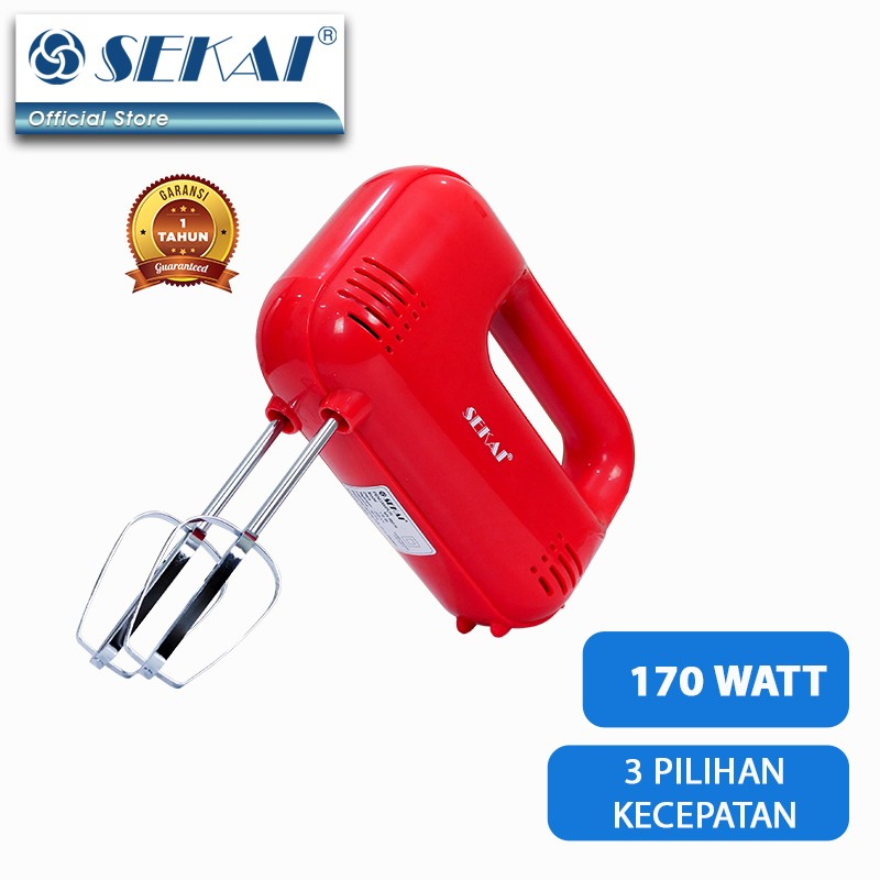 SEKAI Hand Mixer MX680H Mixer Tangan 170W MX 680H - Merah