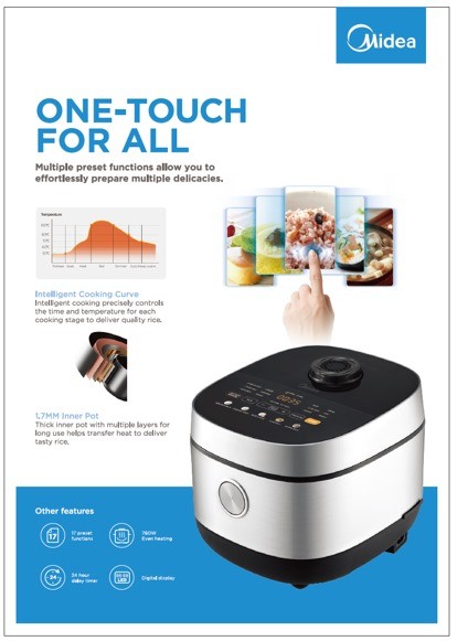 Midea Digital Rice Cooker 1.8 Lt MBFS5021W Penanak Nasi MB-FS5021W-S